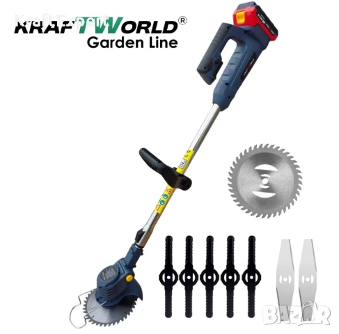 Акумулаторен сет 3в1: Тример, Ножица и Резачка 15 и 20см шини, допълнителни приставки и резервен нож, снимка 5 - Други инструменти - 50482506