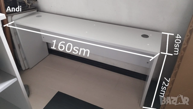 Бюро - офис маса 160/40/72см светло сиво