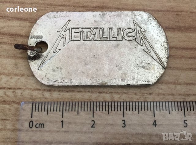 Плочка медальон на Металика Metallica, снимка 2 - Колиета, медальони, синджири - 38508384
