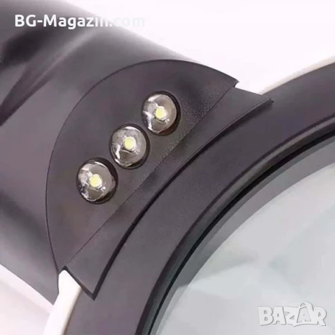 Увеличителна стъклена ръчна лупа с LED осветление дръжка за четене на книга вестник 5X увеличение, снимка 4 - Други инструменти - 50920083