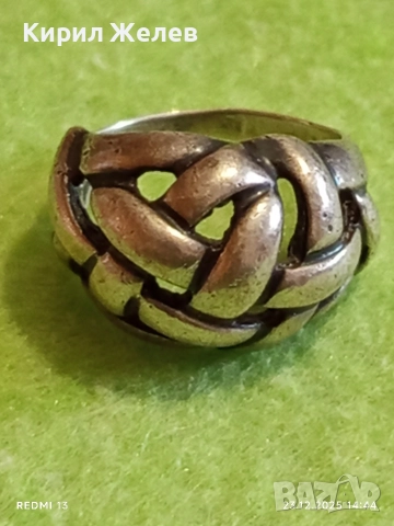 Пръстен стерлингово сребро с дизайн плетена кошнича ретро Арт бижу 20533, снимка 7 - Пръстени - 52884350