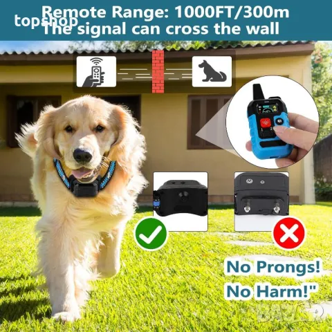 HOMELYLIFE Нашийник против лай за кучета Спрей/Вибрация/Звукови режими с дистанционен обхват 300 м, снимка 9 - За кучета - 50355224