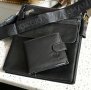 Мъжка чанта+портфейл от естествена кожа с тик так закопчаване, снимка 1 - Чанти - 42945648