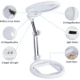 Голяма увеличителна настолна лупа с LED осветление лампа за четене шиене гоблени бродиране козметик, снимка 12