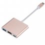 3 в 1: USB-C 3.1 (type-C ) към HDMI 2.0/USB 3.0/Type C Female адаптер, снимка 5