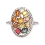 СРЕБЪРЕН ПРЪСТЕН С МНОГОЦВЕТЕН ТУРМАЛИН, снимка 1