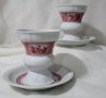 Две порцеланови чаши за кафе без дръжки в комплект с чинийки Heinrich & Co., снимка 1 - Сервизи - 43334815