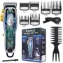 Професионална машинка за подстригване Kemei KM-2706PG, 6 приставки, Многоцветен, снимка 2