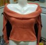 Дамска блуза,ефект голи рамене, М размер, снимка 1 - Блузи с дълъг ръкав и пуловери - 35271451
