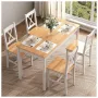 ПРОМОЦИЯ К-т трапезна маса с 4 стола от борова дървесина 10QDLC023-WT, снимка 4