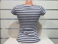 Нова дамска моряшка тениска на тъмносиньо/бяло райе, снимка 6