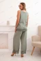 Дамски комплект от вискоза с топ с широки презрамки и широк панталон, 4цвята , снимка 4