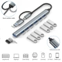 Алуминиев USB Hub Type-C 7-в-1 хъб с USB 3.0 USB Type-C портове, снимка 2