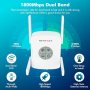 Нов WiFi удължител на обхват Wi-Fi усилвател AX1800 Mbps Антена интернет, снимка 3