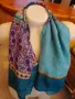 Шал с тюркоазени цветове с цветя, снимка 9