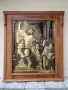Превъзходна антикварна огромна медна картина пано рамкирана, снимка 2