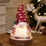 Светеща коледна играчка – Декорация с LED осветление и плетена шапка, снимка 6