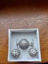 Сребърен комплект  обеци и пръстен с камъни Swarovski, снимка 1 - Пръстени - 42815503