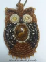 Ръчна изработка. Сова с камък Тигрово око /колие/висулка/, снимка 4