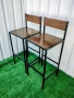метални бар столове с облегалка комбинация от дърво и желязо , снимка 2