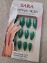 Комплект Разкошни Press-on Изкуствени Нокти 12броя в Цвят Glitter Изумрудено Зелен КОД nail21 , снимка 3