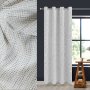  Декоративна завеса с халки Екрю Релефен плетен модел 140x260см, снимка 1 - Пердета и завеси - 43959449