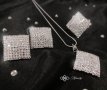 Лускозен дамски комплект бижута с кристали от 3 части – “KARINA” – колие, обеци, пръстен, снимка 1 - Бижутерийни комплекти - 43370209