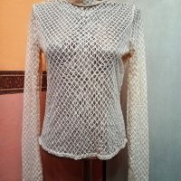Красива Тюлена Блуза с лъскави камъчета. Код 2157, снимка 7 - Блузи с дълъг ръкав и пуловери - 44069432