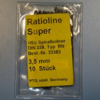 Свердло за метал ф3.5mm Ratioline Super HSS typ RN, снимка 2 - Други инструменти - 40142973