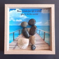 Подарък за Свети Валентин с морски камъчета, снимка 1 - Пана - 43883462