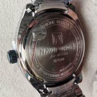 NAVIFORCE SBE-BOX 9210 Луксозен мъжки кварцов часовник с метална верижка, снимка 2 - Мъжки - 43695081