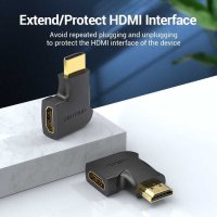 Адаптер HDMI Vertical Flat 90 градуса M/F – Vention AIPB0, снимка 4 - Кабели и адаптери - 43022124