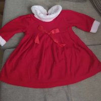 Бебешка зимна рокличка в червено и бяло 9-12 мес. , снимка 3 - Комплекти за бебе - 38396758