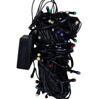 Цветни коледни лампички с черен кабел / 100led светлини - 10 метра, снимка 3 - Други - 42931727