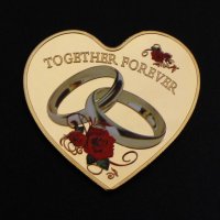 Монета сърце с надпис " Заедно завинаги " и надпис " обичам те " на различни езици, снимка 2 - Романтични подаръци - 27345178