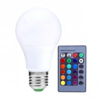 Цветна LED крушка с дистанционно , с 16 цвята, 4 режима и 4 нива на яркост, снимка 7 - Крушки - 34815099