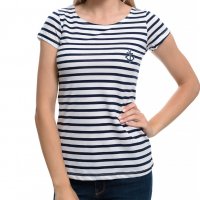 Нова дамска моряшка тениска с малък трансферен печат Котвичка, снимка 1 - Тениски - 27952521