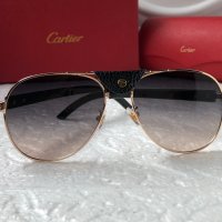 Cartier 2022 мъжки слънчеви очила с кожа, снимка 3 - Слънчеви и диоптрични очила - 37441185