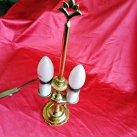 Рядка Месингова Настолна Лампа, снимка 2 - Антикварни и старинни предмети - 28476405