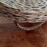 плетен поднос с дръжки от естествена тръстика бамбук за сервиране, нов, етикет.  Диаметър ф37,5 см,, снимка 2 - Прибори за хранене, готвене и сервиране - 44906947
