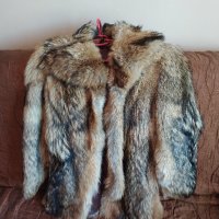 Продавам късо зимно дамско кожено палто,  канадски вълк, снимка 1 - Палта, манта - 37660850
