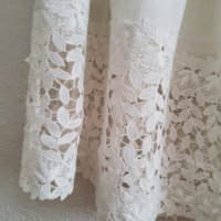 Бяла кенарена пола с красива дантела, снимка 3 - Поли - 37968321
