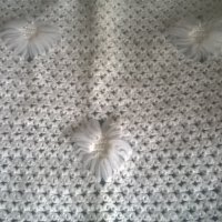 шал дамски бял елегантен триъгълен, красив и плътен, снимка 3 - Шалове - 27996179