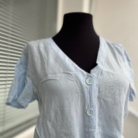 Дамска синя блуза, снимка 3 - Тениски - 39810842