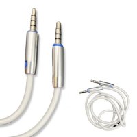 AUX кабел за музика с 3 пина, Бял, снимка 1 - Кабели и адаптери - 43042869