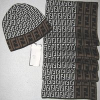 FENDI шал и шапка комплект, снимка 6 - Шалове - 35025309