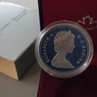 1 сребърен долар 1982 година Канада Елизабет II сребро в ТОП качество, снимка 4 - Нумизматика и бонистика - 35285175