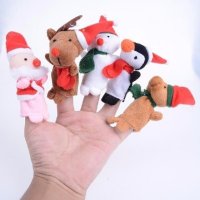 5 бр Коледни мини кукли за пръсти пръстчета за куклен театър от плат, снимка 1 - Други - 26945605