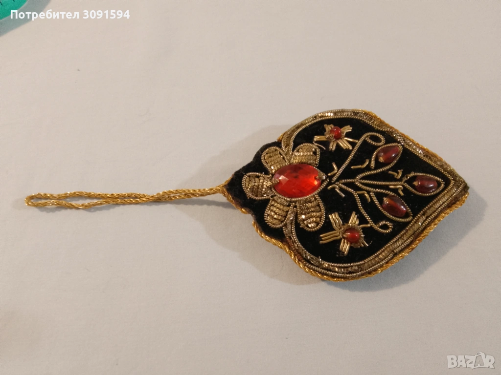 винтидж сърце, украса за елха, снимка 1