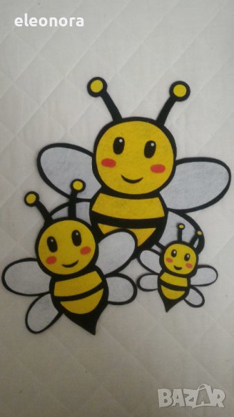 Ръчно изработени пчелички от филц-12 см,20 см.и 27 см., снимка 1